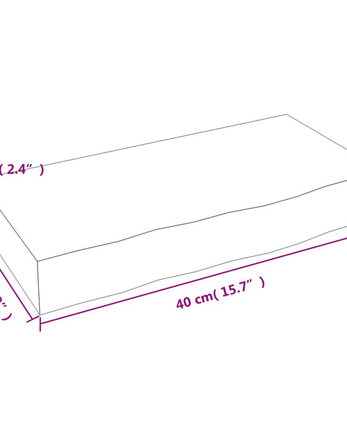 Загрузите изображение в средство просмотра галереи, Poliță perete maro deschis 40x20x6 cm lemn masiv stejar tratat Lando - Lando
