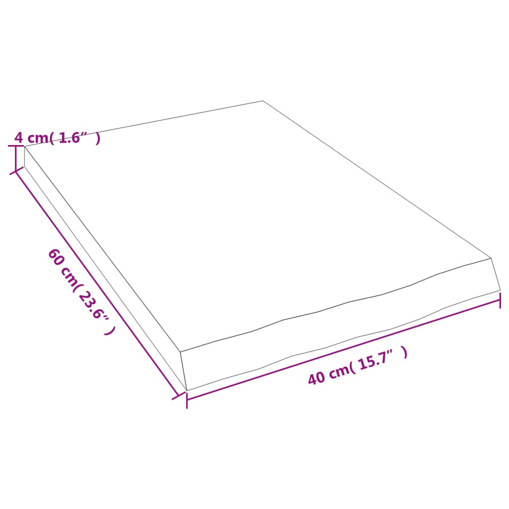 Poliță perete maro deschis 40x60x4 cm lemn masiv stejar tratat Lando - Lando