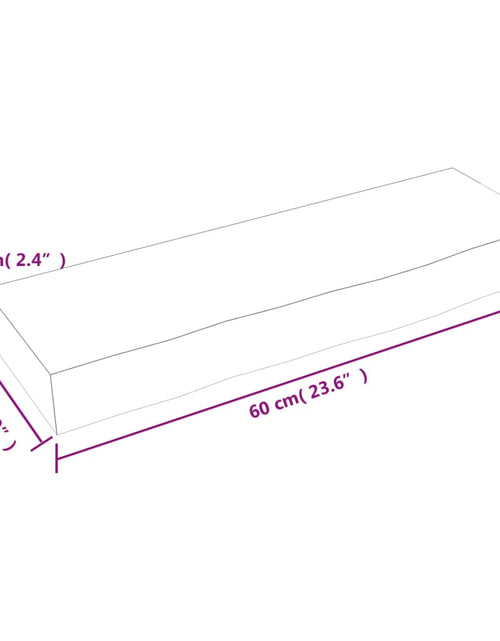 Загрузите изображение в средство просмотра галереи, Poliță perete maro deschis 60x20x6 cm lemn masiv stejar tratat Lando - Lando
