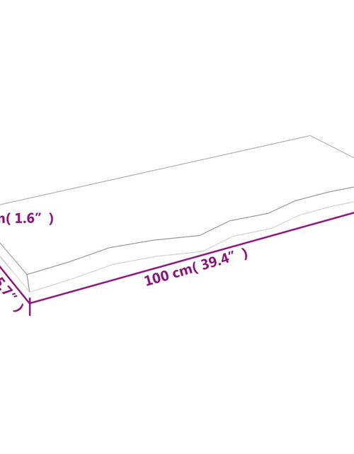 Загрузите изображение в средство просмотра галереи, Poliță perete maro deschis 100x40x4 cm lemn masiv stejar tratat Lando - Lando
