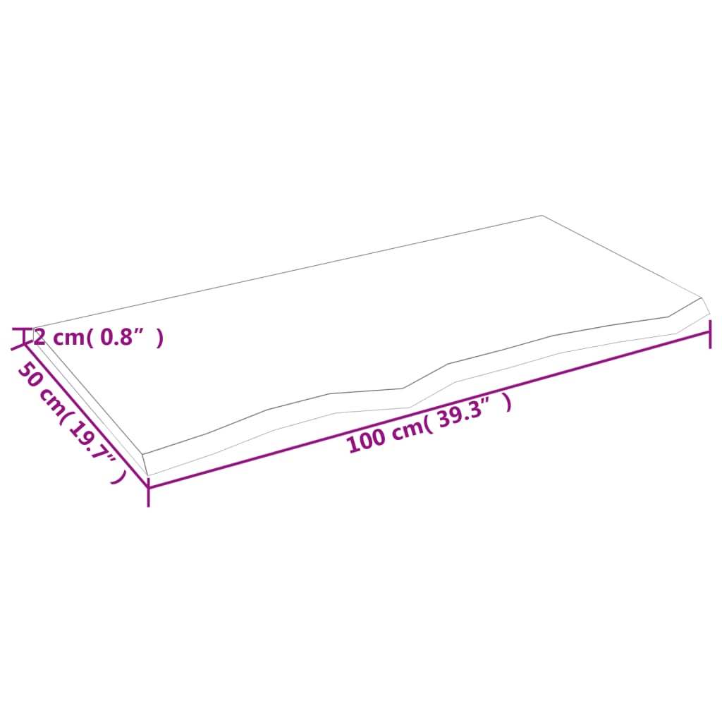 Poliță perete maro deschis 100x50x2 cm lemn masiv stejar tratat Lando - Lando