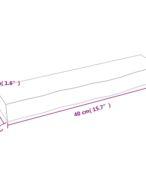Загрузите изображение в средство просмотра галереи, Raft de perete gri închis 40x10x4 cm lemn masiv stejar tratat Lando - Lando
