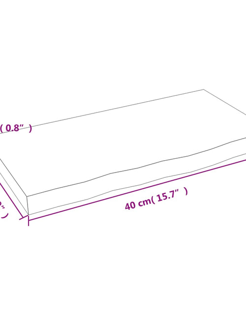 Загрузите изображение в средство просмотра галереи, Raft de perete gri închis 40x20x2 cm lemn masiv stejar tratat Lando - Lando
