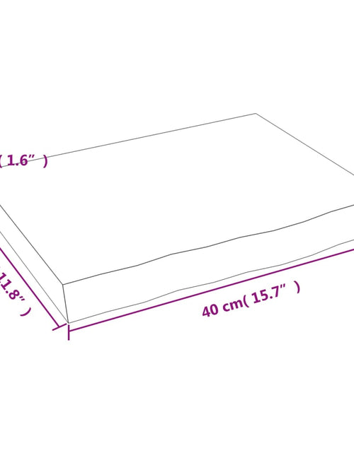 Загрузите изображение в средство просмотра галереи, Raft de perete gri închis 40x30x4 cm lemn masiv stejar tratat Lando - Lando
