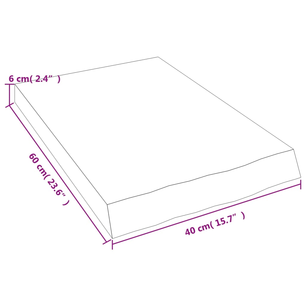 Raft de perete gri închis 40x60x6 cm lemn masiv stejar tratat Lando - Lando