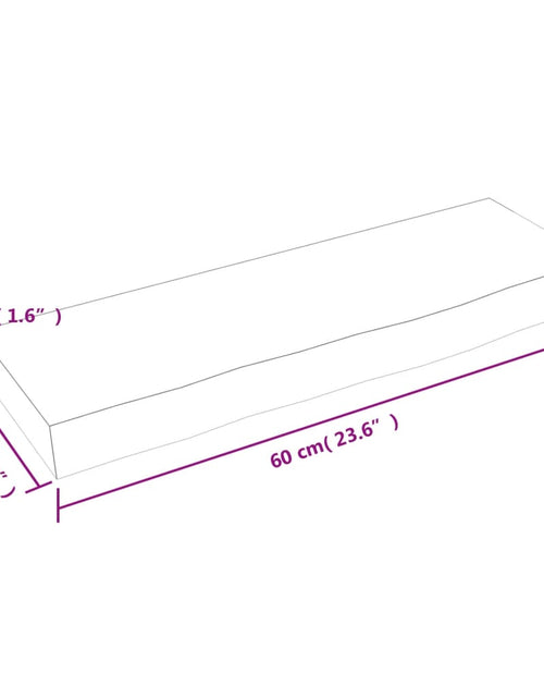 Загрузите изображение в средство просмотра галереи, Raft de perete gri închis 60x20x4 cm lemn masiv stejar tratat Lando - Lando
