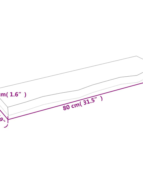 Загрузите изображение в средство просмотра галереи, Raft de perete gri închis 80x20x4 cm lemn masiv stejar tratat Lando - Lando
