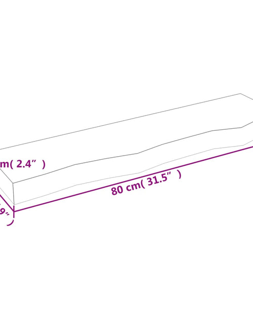 Загрузите изображение в средство просмотра галереи, Raft de perete gri închis 80x20x6 cm lemn masiv stejar tratat Lando - Lando
