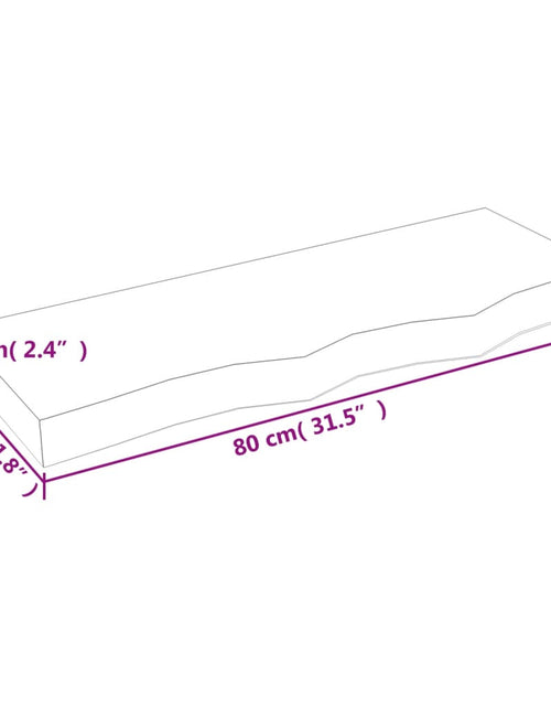 Загрузите изображение в средство просмотра галереи, Raft de perete gri închis 80x30x6 cm lemn masiv stejar tratat Lando - Lando
