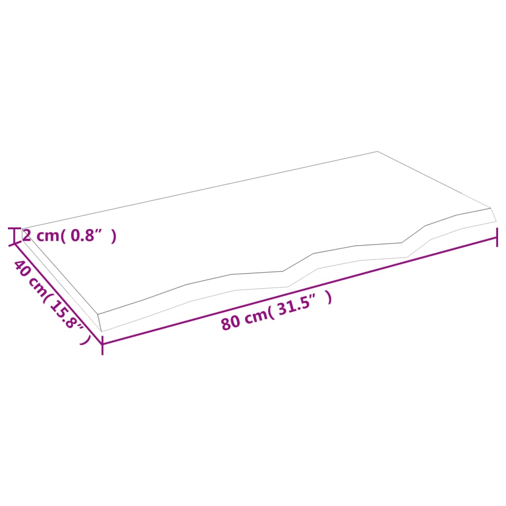 Raft de perete gri închis 80x40x2 cm lemn masiv stejar tratat Lando - Lando