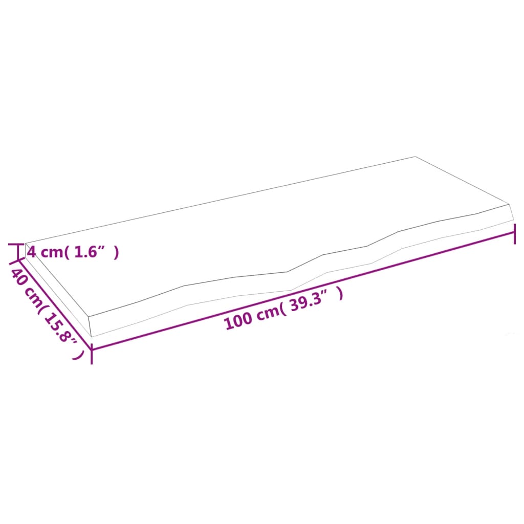 Raft de perete gri închis 100x40x4 cm lemn masiv stejar tratat Lando - Lando