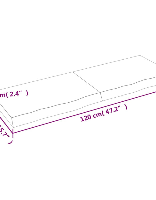 Загрузите изображение в средство просмотра галереи, Raft de perete gri închis 120x40x6 cm lemn masiv stejar tratat Lando - Lando
