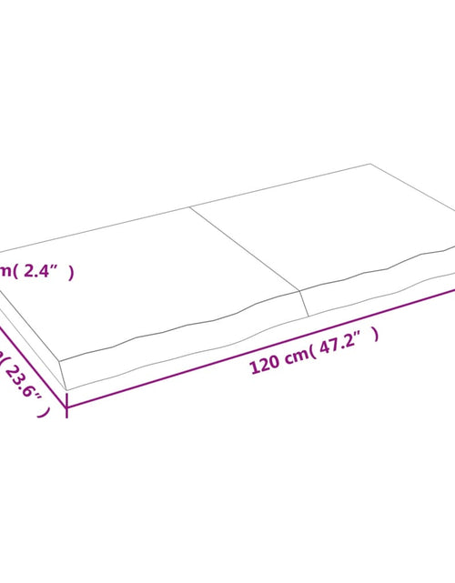 Încărcați imaginea în vizualizatorul Galerie, Raft de perete gri închis 120x60x6 cm lemn masiv stejar tratat Lando - Lando
