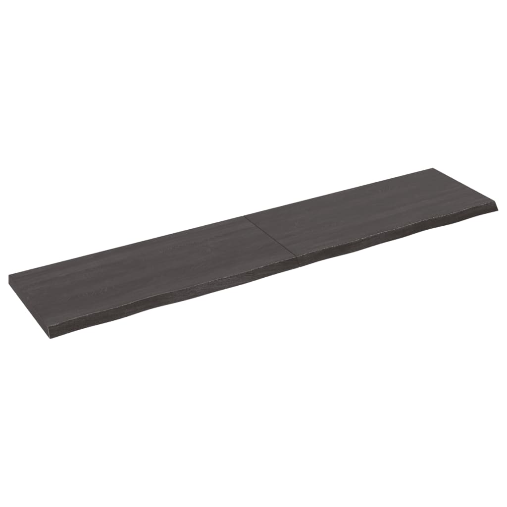 Raft de perete gri închis 180x40x4 cm lemn masiv stejar tratat Lando - Lando