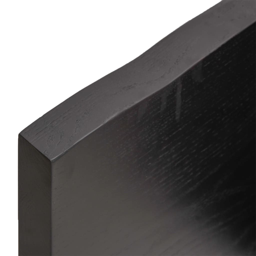Raft de perete gri închis 180x40x4 cm lemn masiv stejar tratat Lando - Lando