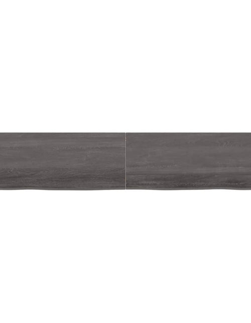 Încărcați imaginea în vizualizatorul Galerie, Raft de perete gri închis 220x40x6 cm lemn masiv stejar tratat Lando - Lando
