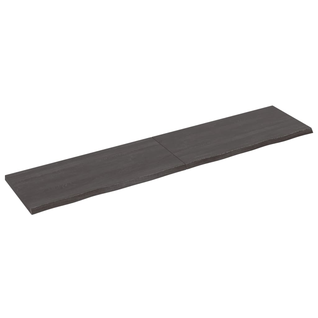 Raft de perete gri închis 220x50x4 cm lemn masiv stejar tratat Lando - Lando