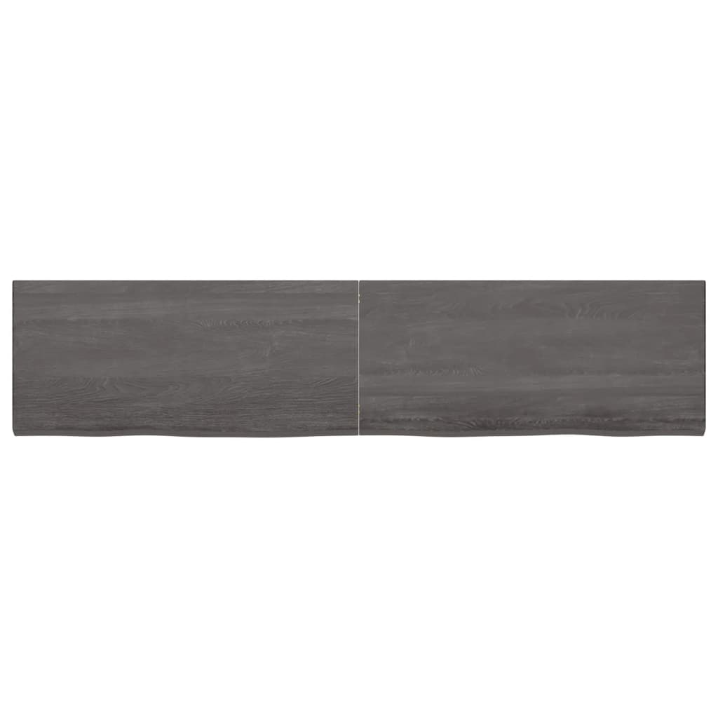 Raft de perete gri închis 220x50x4 cm lemn masiv stejar tratat Lando - Lando
