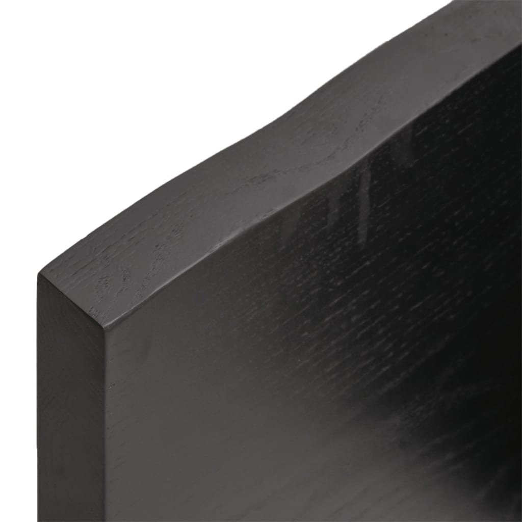 Raft de perete gri închis 220x50x4 cm lemn masiv stejar tratat Lando - Lando