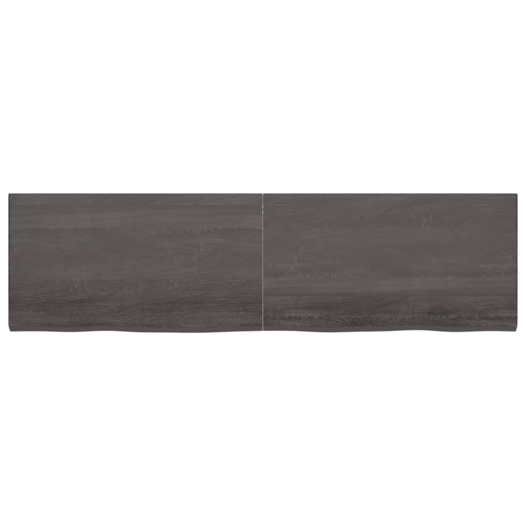 Raft de perete gri închis 220x60x4 cm lemn masiv stejar tratat Lando - Lando