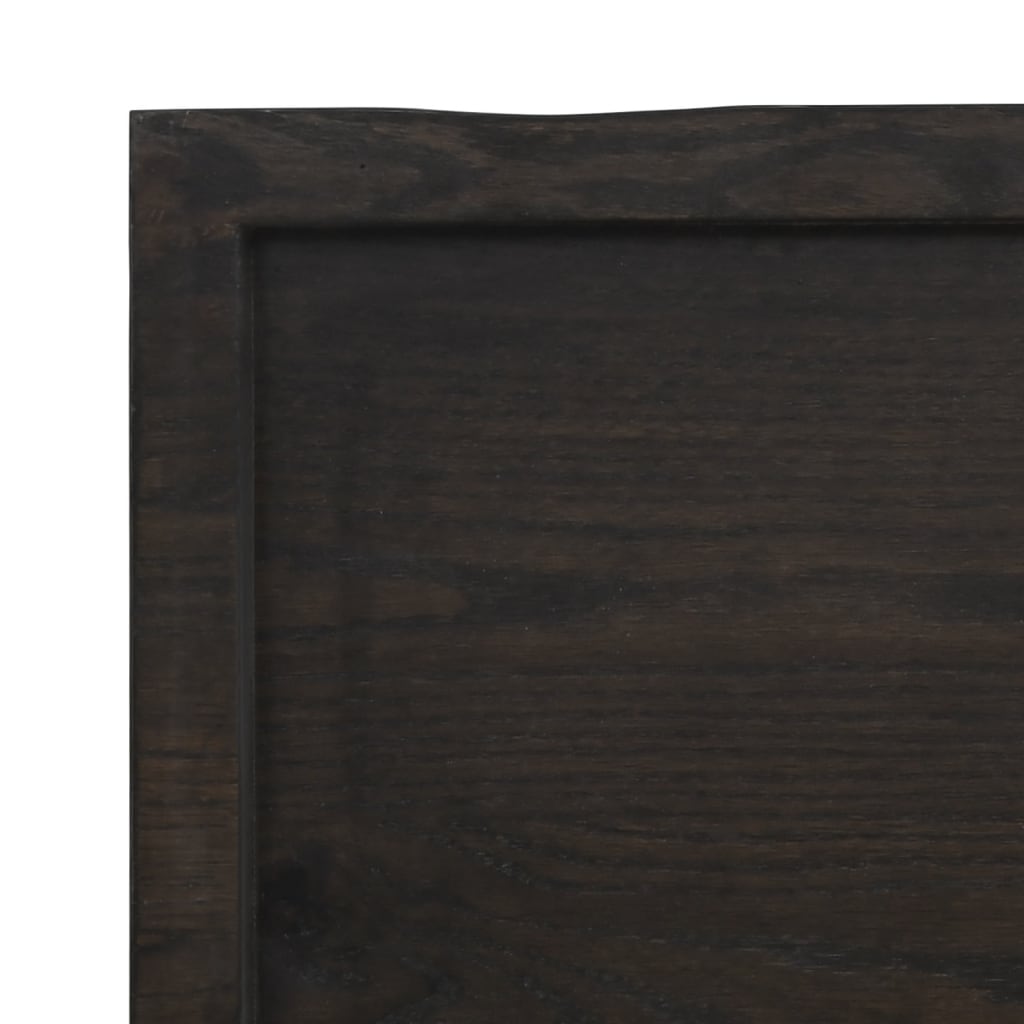 Raft de perete gri închis 220x60x4 cm lemn masiv stejar tratat Lando - Lando