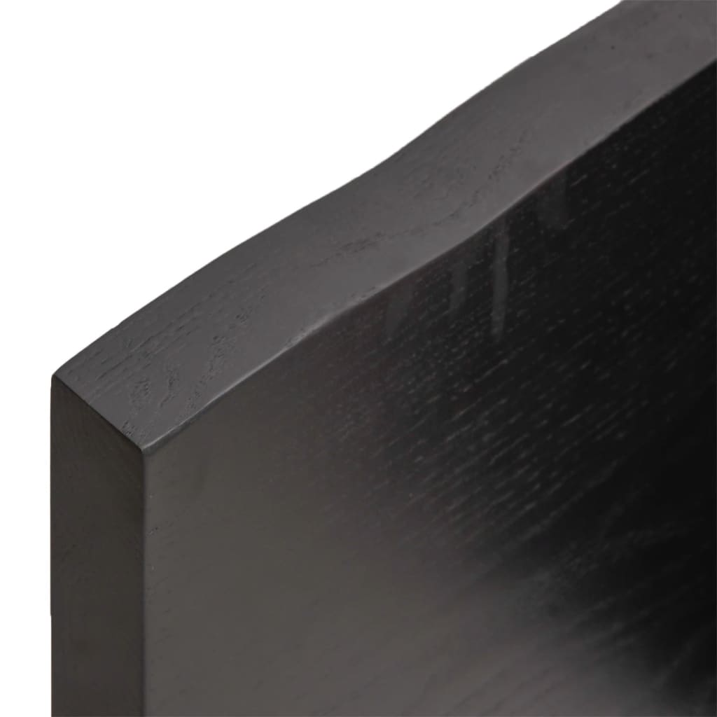 Raft de perete gri închis 220x60x4 cm lemn masiv stejar tratat Lando - Lando