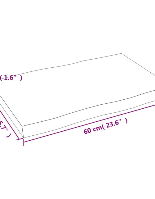 Загрузите изображение в средство просмотра галереи, Blat masă 60x40x4 cm lemn masiv stejar netratat contur organic - Lando
