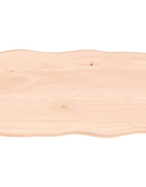 Загрузите изображение в средство просмотра галереи, Blat masă 80x40x6 cm lemn masiv stejar netratat contur organic - Lando
