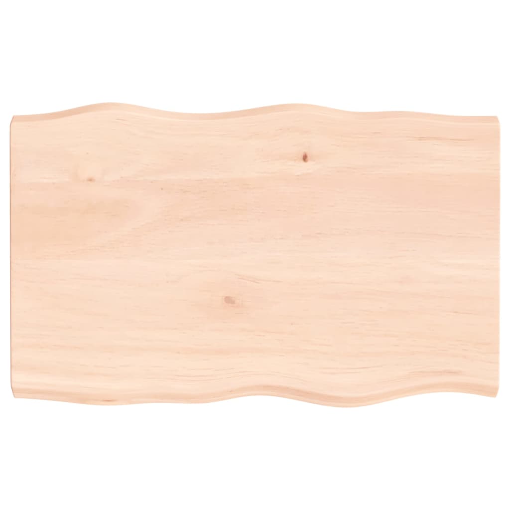 Blat masă 80x50x4 cm lemn masiv stejar netratat contur organic - Lando