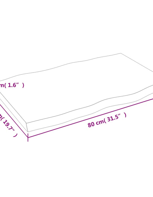 Загрузите изображение в средство просмотра галереи, Blat masă 80x50x4 cm lemn masiv stejar netratat contur organic - Lando
