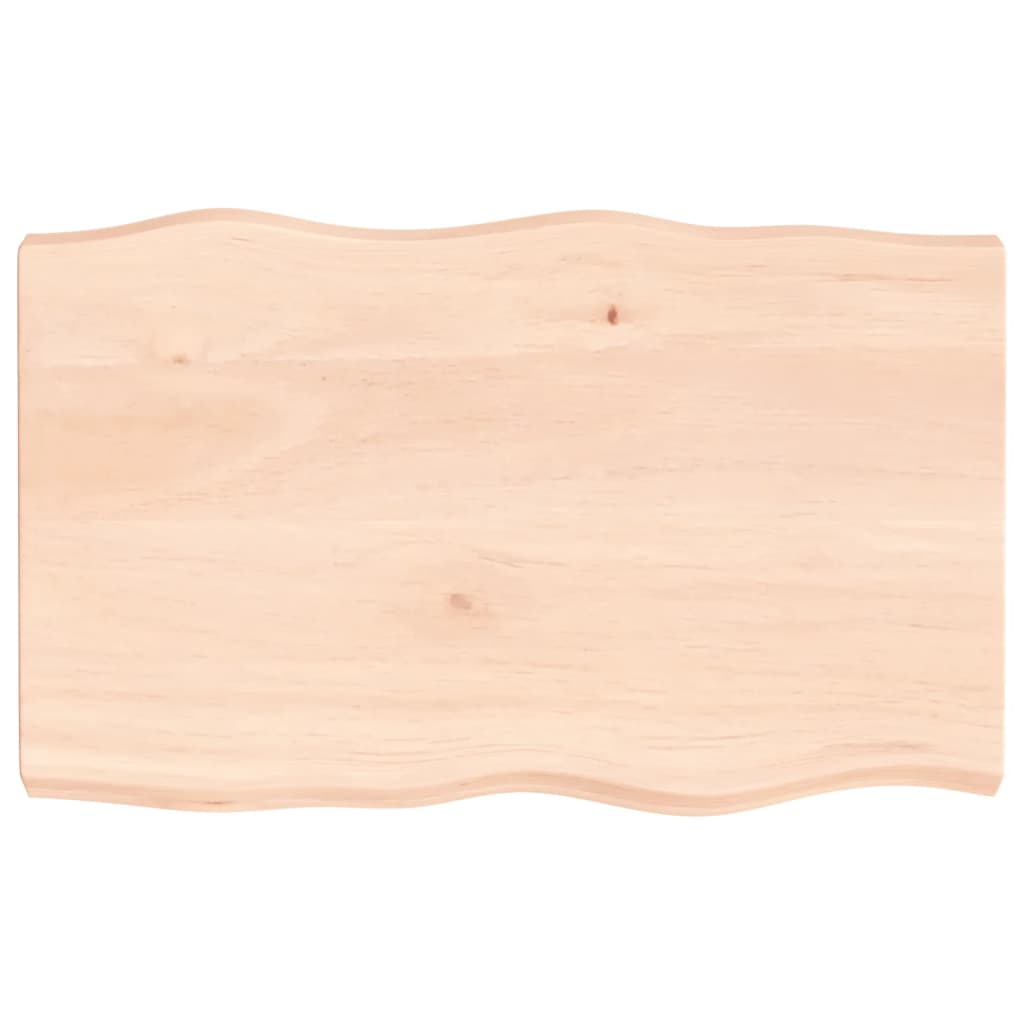 Blat masă 80x50x6 cm lemn masiv stejar netratat contur organic - Lando