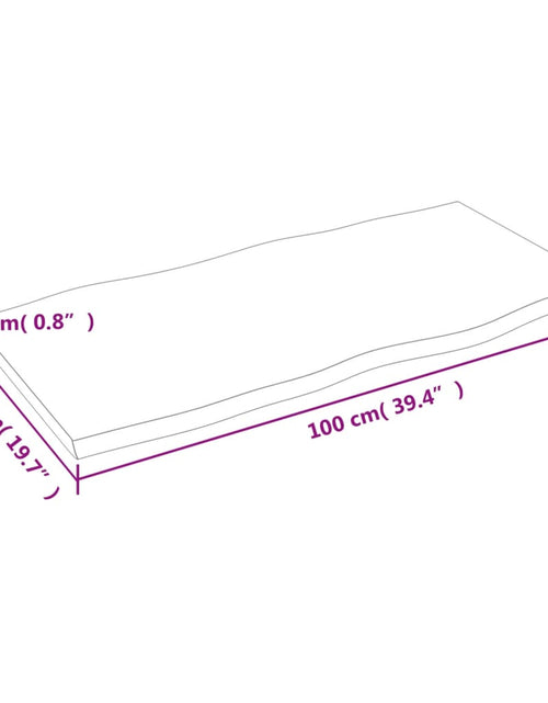 Încărcați imaginea în vizualizatorul Galerie, Blat masă 100x50x2 cm stejar masiv netratat contur organic - Lando

