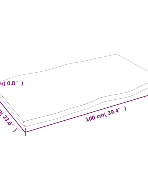 Încărcați imaginea în vizualizatorul Galerie, Blat masă 100x60x2 cm lemn masiv stejar netratat contur organic - Lando
