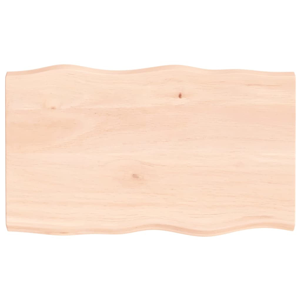 Blat masă 100x60x4 cm lemn masiv stejar netratat contur organic - Lando