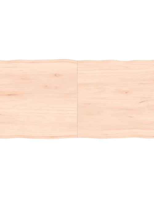 Загрузите изображение в средство просмотра галереи, Blat masă 120x50x4 cm lemn masiv stejar netratat contur organic - Lando
