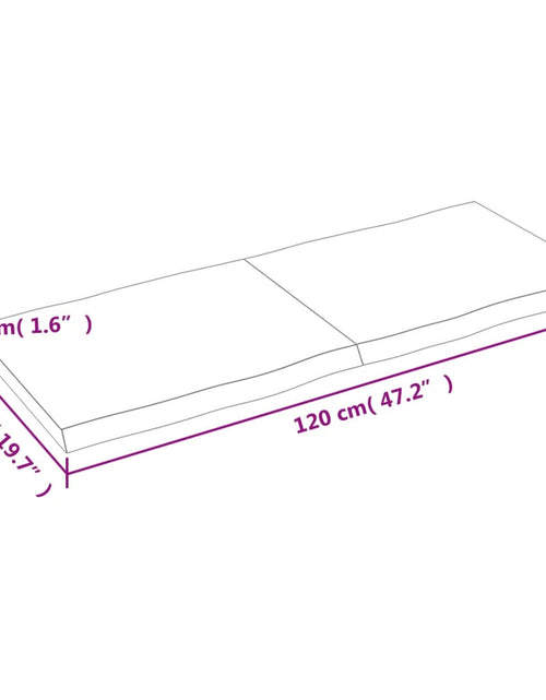 Загрузите изображение в средство просмотра галереи, Blat masă 120x50x4 cm lemn masiv stejar netratat contur organic - Lando
