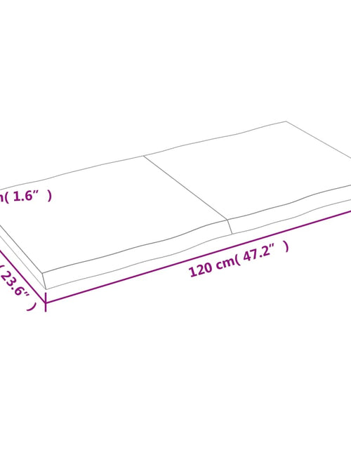 Загрузите изображение в средство просмотра галереи, Blat masă 120x60x4 cm lemn masiv stejar netratat contur organic - Lando
