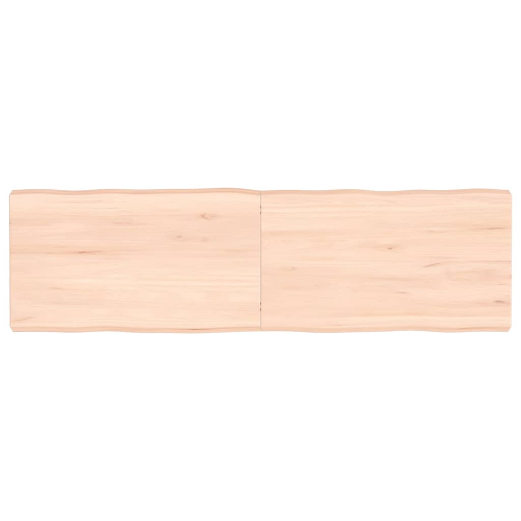 Blat masă 140x40x6 cm lemn masiv stejar netratat contur organic - Lando