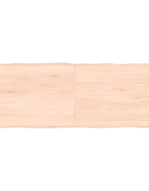 Загрузите изображение в средство просмотра галереи, Blat masă 140x50x4 cm lemn masiv stejar netratat contur organic - Lando

