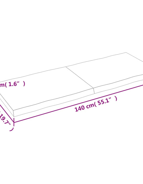 Încărcați imaginea în vizualizatorul Galerie, Blat masă 140x50x4 cm lemn masiv stejar netratat contur organic - Lando
