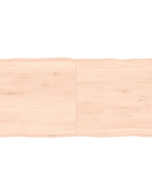 Загрузите изображение в средство просмотра галереи, Blat masă 140x60x4 cm lemn masiv stejar netratat contur organic - Lando
