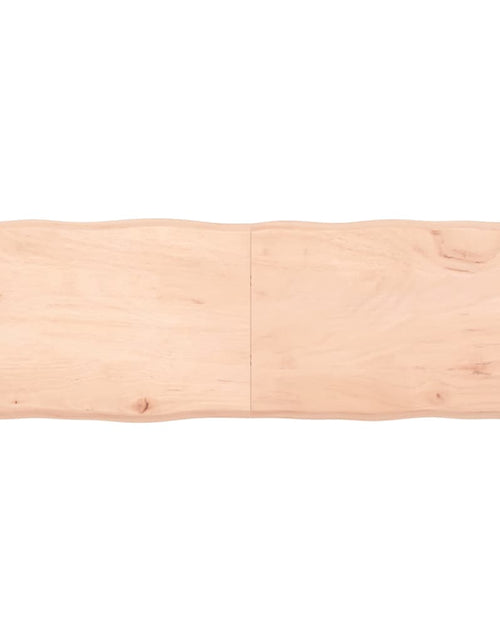 Загрузите изображение в средство просмотра галереи, Blat masă 180x60x6 cm lemn masiv stejar netratat contur organic - Lando
