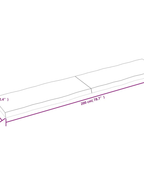 Загрузите изображение в средство просмотра галереи, Blat masă 200x40x6 cm lemn masiv stejar netratat contur organic - Lando
