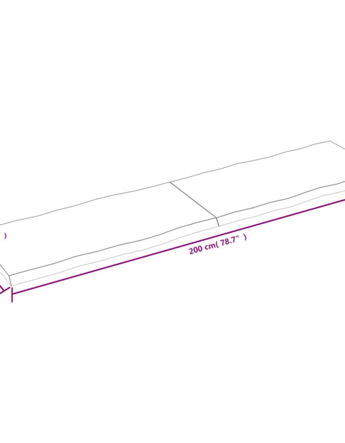 Загрузите изображение в средство просмотра галереи, Blat masă 200x50x4 cm lemn masiv stejar netratat contur organic - Lando

