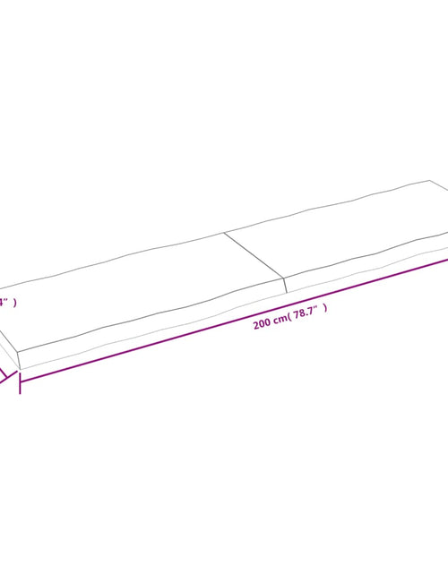 Загрузите изображение в средство просмотра галереи, Blat masă 200x50x6 cm lemn masiv stejar netratat contur organic - Lando
