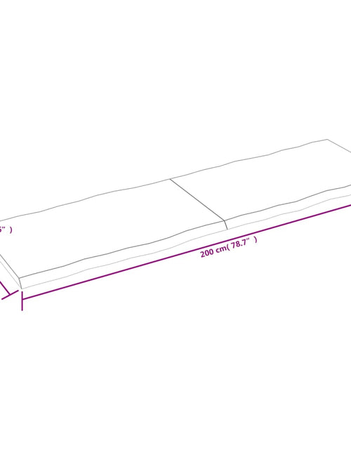 Загрузите изображение в средство просмотра галереи, Blat masă 200x60x4 cm lemn masiv stejar netratat contur organic - Lando

