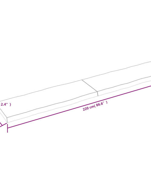 Загрузите изображение в средство просмотра галереи, Blat masă 220x40x6 cm lemn masiv stejar netratat contur organic - Lando
