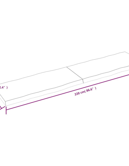 Загрузите изображение в средство просмотра галереи, Blat masă 220x50x6 cm lemn masiv stejar netratat contur organic - Lando
