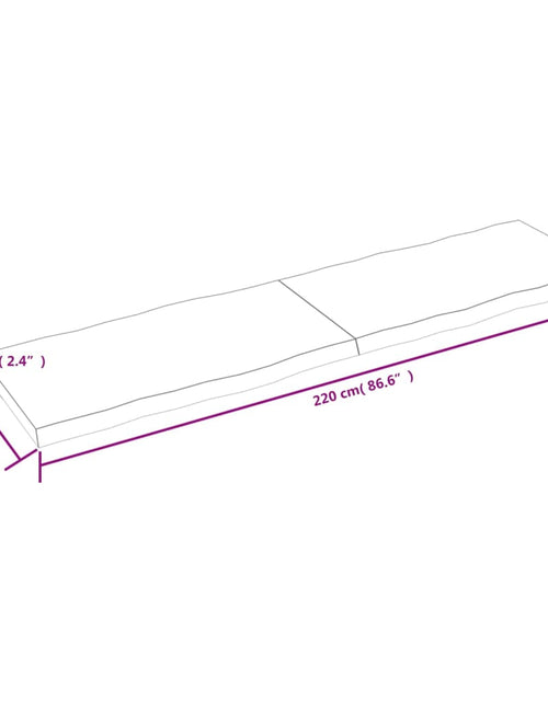 Загрузите изображение в средство просмотра галереи, Blat masă 220x60x6 cm lemn masiv stejar netratat contur organic - Lando

