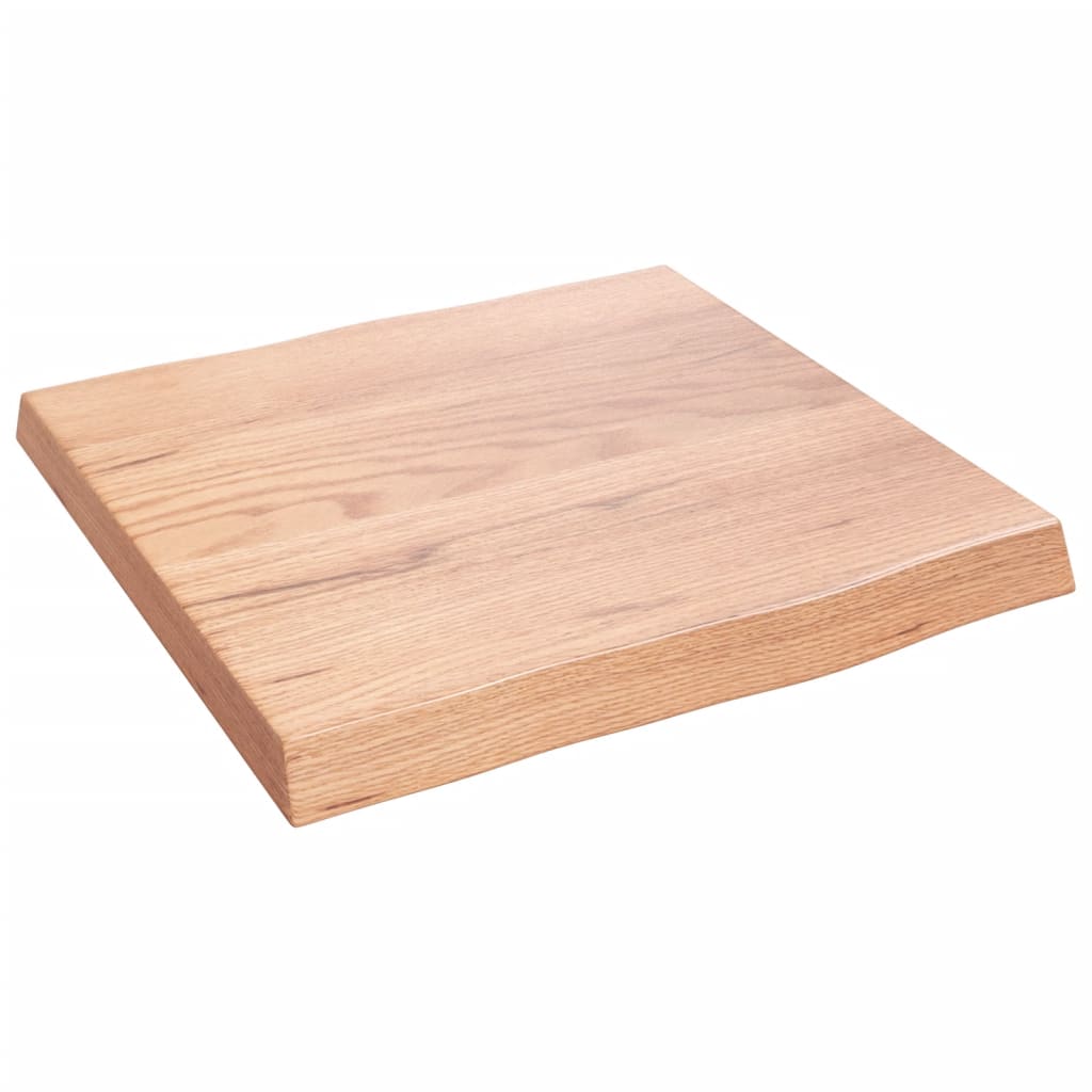 Blat masă, 40x40x4 cm, maro, lemn stejar tratat contur organic - Lando